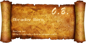 Obradov Bors névjegykártya